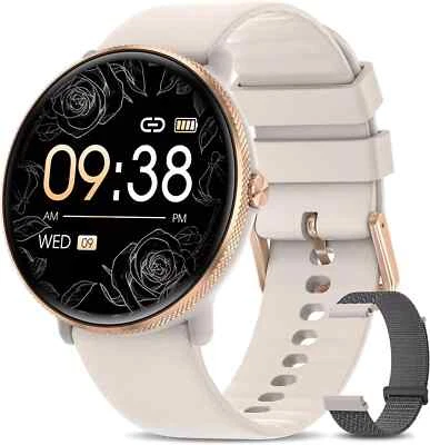 Smartwatch Damen Herren mit Telefonfunktion Armbanduhr für iPhone Samsung Huawei - Bild 1 von 4