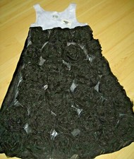  250 New RUNWAY COUTURE Party Dress Girls 6Y Black PIF AYMERICH Rosette Roses