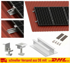 PV Halter im Set für 2 Module mit 6 Klemmen Balkonkraftwerk Alu Befestigung Dach