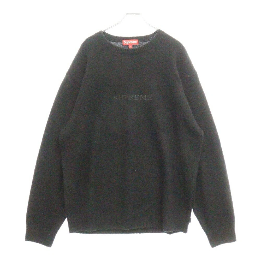 Pull oreiller Supreme taille L 23Aw logo laine col rond tricot couleur noir Fkx18