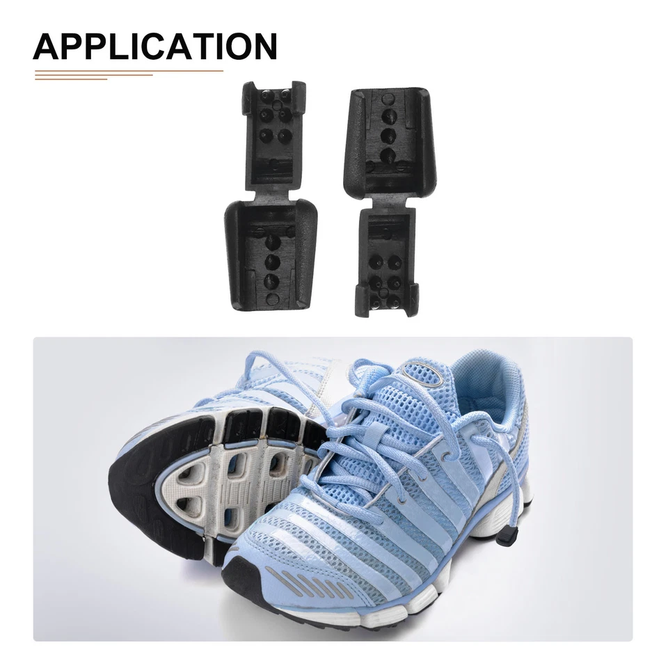 17mmx14mm(LxW) Cord End Tips - 6Pack - Nylon Shoe Lace End Clips - Black - Imagem 4 de 4