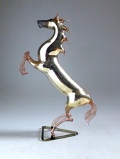Lauscha Bimini Silvered Lampwork Glass Prancing Horse.  1920's/30's