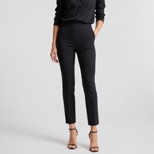 Quince Ultra Stretch Ponte Pintuck Ankle Pants Women's Small Black New Work
