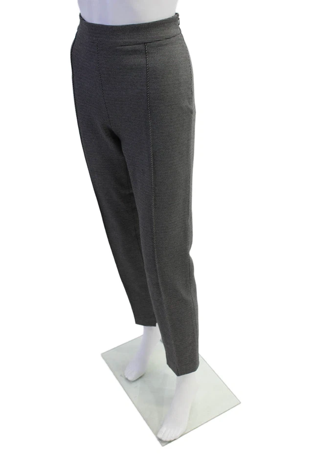 Pantalones Max Mara para mujer de lana plisados frontales laterales con cremallera pierna cónica negros talla 8 Foto 2 de 4