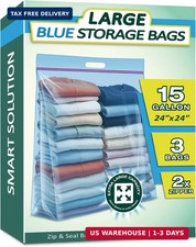 Storage Bags with Handles 3.5 Mil Thick 24"x24" with Clear Zipper Heavy Duty