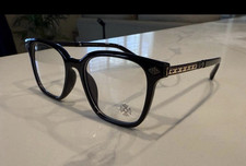 Chrome Hearts Square Black Plastic Eyeglass Frames Full Rim with Case  Box