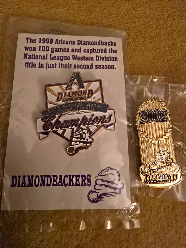 Arizona Diamondbacks Baseball Pin Lot 1999 NL West Champs 2002 WS Gold