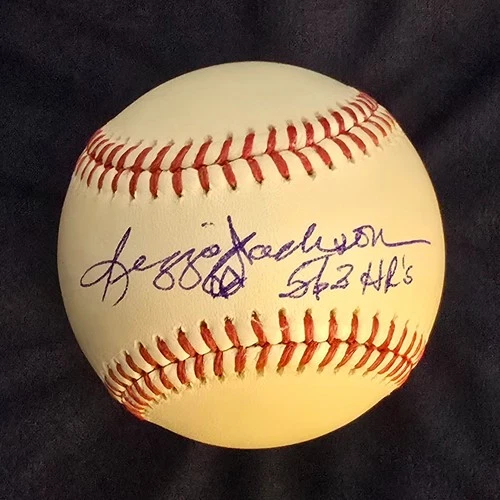 Reggie Jackson Signed and Inscribed MLB Baseball Beckett Witness COA