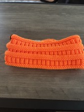 Women's Headband Fleece Lined Orange C.C Cable Knit Acrylic Ear Warmer EUC