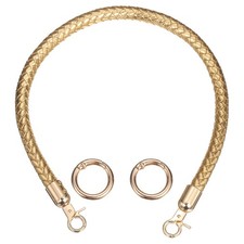 Braided Purse Straps, 19.7 Inch Handbag Strap with Spring Buckle, Gold