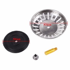 80mm Stainless Steel Kitchen Sink Strainer Plug Waste Drain Stopper Filter 2-4x