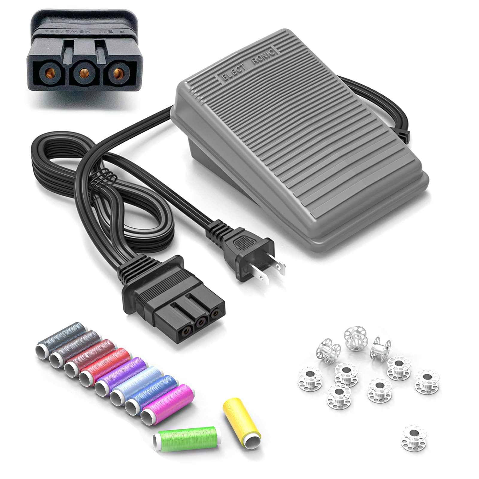 Brother Sewing Machine Foot Pedal and Power Cord Replacement J00 Compatible-image