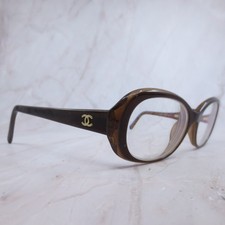 Chanel 3163 Brown Tortoise Gold CC Logo Oval Eyeglasses Frames 52-15-135 Italy