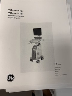 GE Voluson P8 Cart Mounted Color 2D OB/GYN Ultrasound System w/ Printer