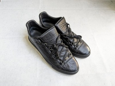 Balenciaga Arena Sneakers Black Men 11 44 Leather Low Top Shoes