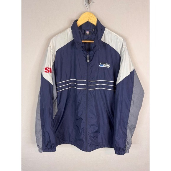 Reebok NFL Seattle Seahawks Windbreaker Jacket Mens XL Navy Blue