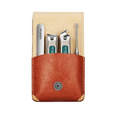 MR.GREEN Portable Manicure Set | Premium Leather Case Professional Nail Care Kit