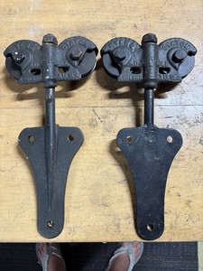 Antique Barn Door Slides Double Rollers VTG Antique MYERS STAYON ASHLAND OHIO