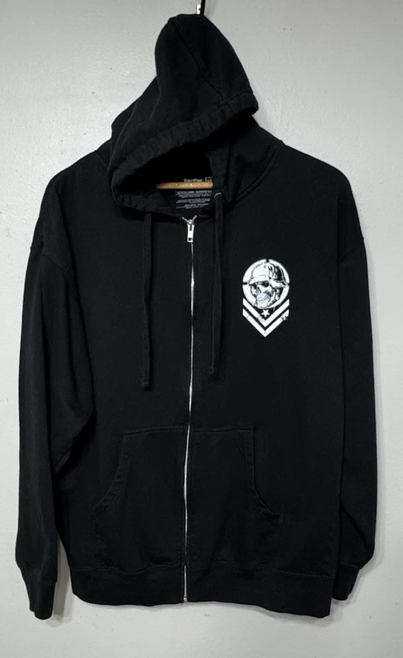Metal Mulisha Hoodie Mens Size XL Full-zip Jacket Wicked Chevron Logo SKULL - Image 2 of 4