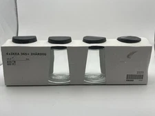 IKEA 365+, Ihavdig Glass Jar and Plastic Lid, Spice Jar Set of 4 Bottles. New