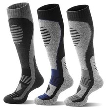 Ski Socks Men - 3 Pairs Hiking Wool Socks Mens Women 3 Pairs Multicolor Socks