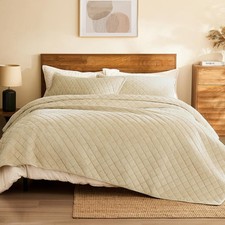 Velvet Quilt King Size: 3-Piece Reversible Luxury Velvet Bedding Comforter Set -