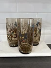 Vintage Anchor Hocking Butterfly Drinking Glasses Set Of 3