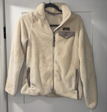 L.L.Bean Womens Full Zip Jacket Cream with Gr...