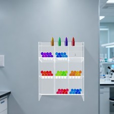 Clear Acrylic Test Tube Holder Wall Mounting  Countertop Tube Organizer