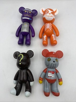 Lot of 4 Love Popobe Bears Calculator  5.5'' Vinyl Toy Figures USED Free USA SHIP