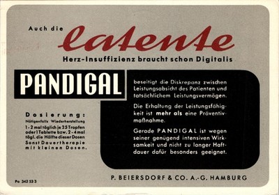 AK WERBUNG PANDIGAL BEIERSDORF HAMBURG MEDIZIN 1953