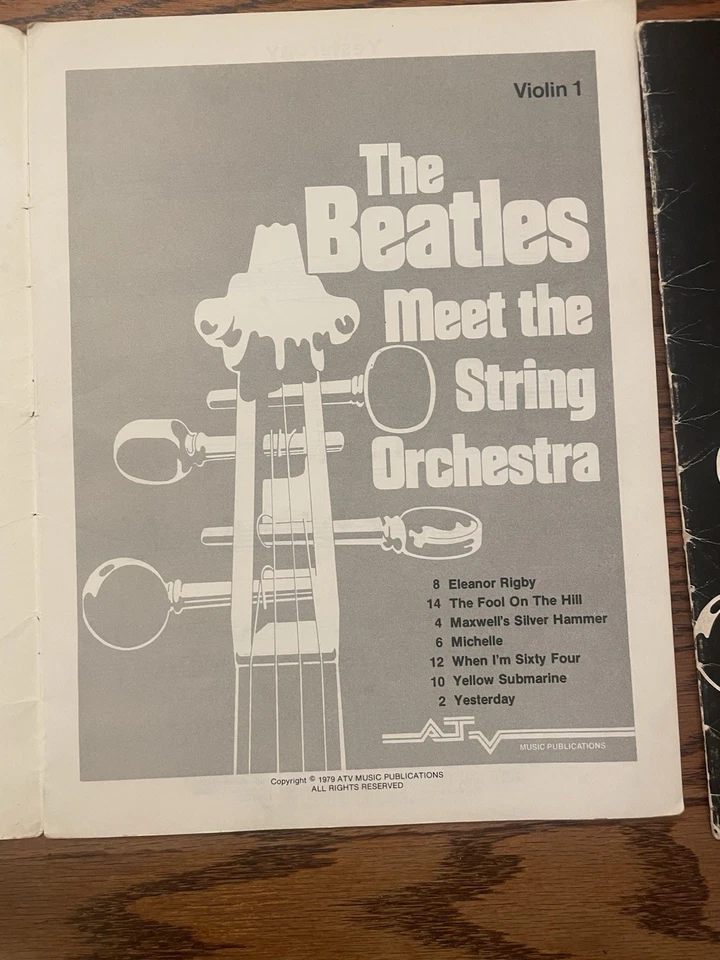 2 Vtg Books The Beatles Meet the String Orchestra Violin 1 & 2 1979 Sheet Music - Image 3 of 4