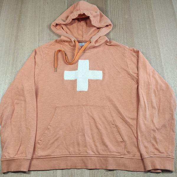 Stella + Gemma Lightweight Cross Hoodie Orange Womens Size 10 Cotton