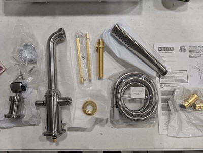 Delta T5784-SS-PR-LHP-WL Broderick Wall Mount Tub Filler & Hand Shower, Lumicoat