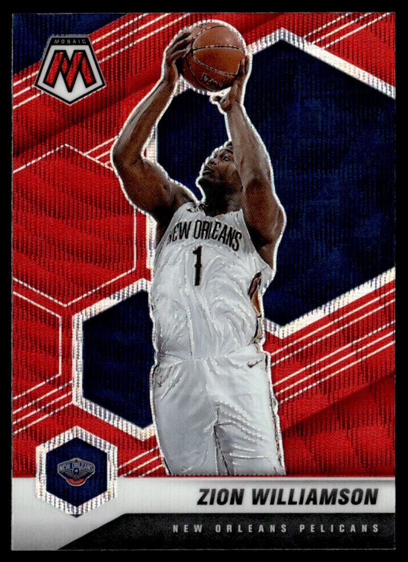 2020-21 Mosaic Red Wave Prizms Zion Williamson New Orleans Pelicans #49
