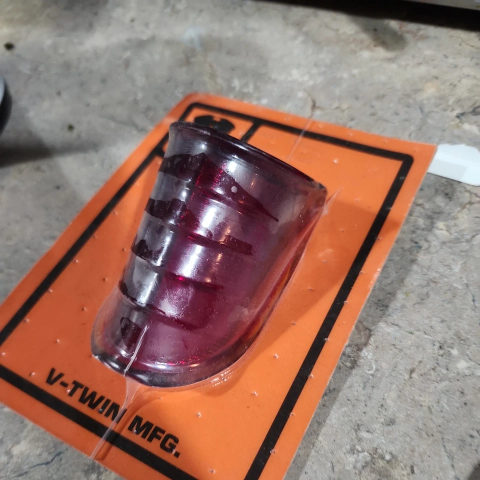 Lente de lámpara trasera estilo colmena vidrio rojo para Harley Knucklehead 1939-46 #68090-39 Foto 2 de 3
