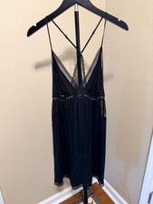 Victoria's Secret Black Lace Chemise Slip Dress M
