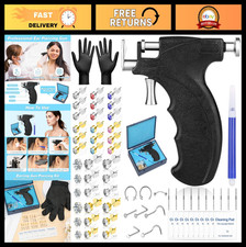 Ear Piercing Gun Kit - Reusable Machine with Colorful Crystal Earrings for Home