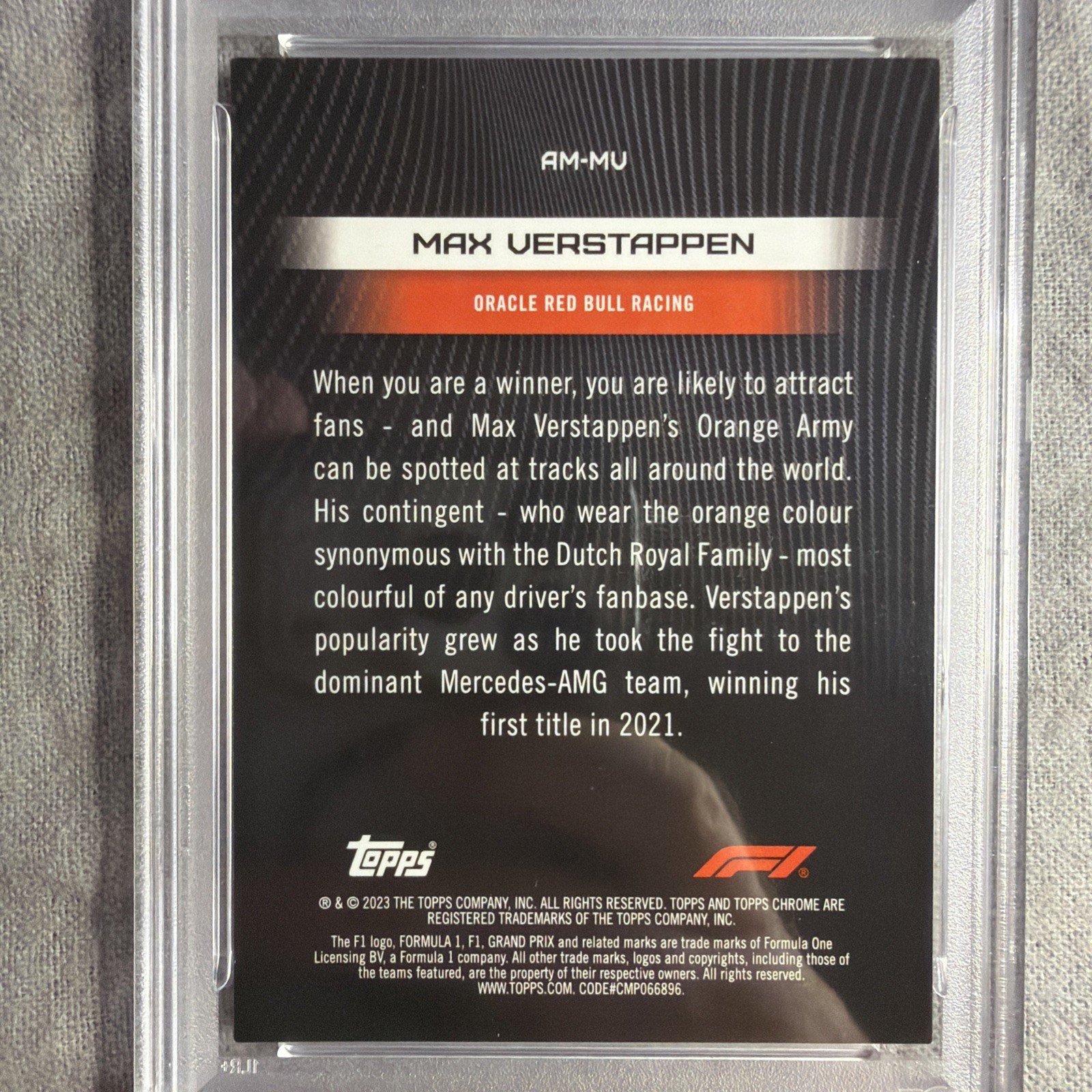 Max Verstappen 2023 Topps Chrome Formula 1 F1 Armour TRUE RED /5 PSA None Higher view 5