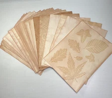 30 Avocado Hand Dyed Paper 8.5"x11" Pink Hue Plain + Doily Stencil Junk Journal