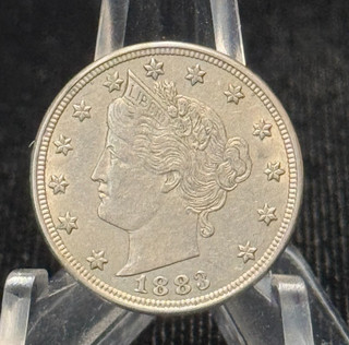 1883 United States Liberty Head V Nickel Five Cents Coin without "Cents" I
