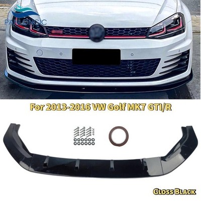 Front Bumper Spoiler Lip For Golf 7 MK7 GTI R Rline 2013- 2016 Gloss Black