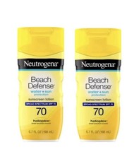 Neutrogena Face & Body Sunscreen Lotion Beach Defense SPF 70, 2-Pack, 6.7 oz 2.90 per gallon