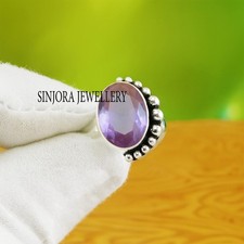 Amethyst Gemstone 925 sterling silver handmade Gift Ring US size 5 to 13