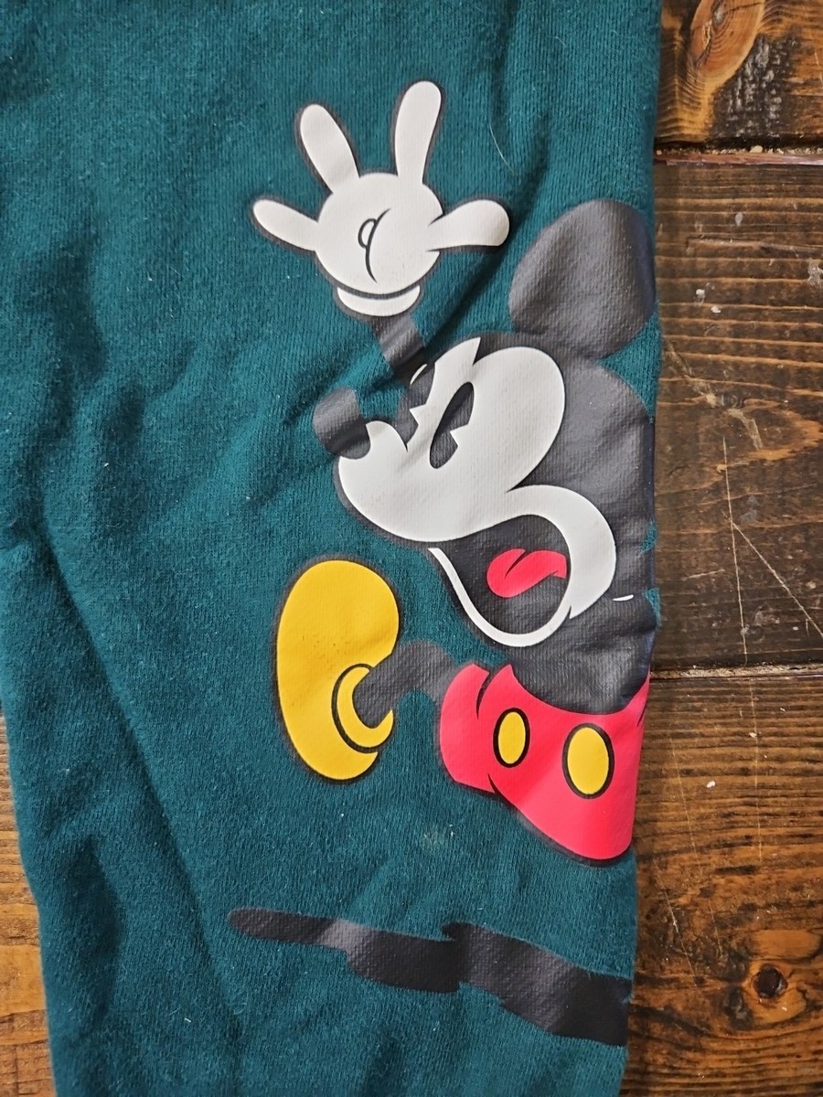 Disney Mickey & Co Pants Kids 7/8Green Sweatpants Joggers Mickey Mouse Graphic View 3