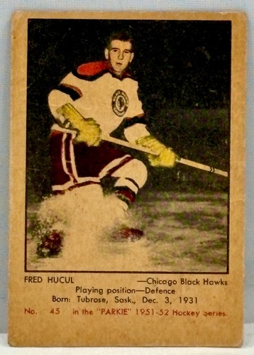 Fred Hucul #45 1951 Parkhurst card