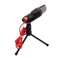 3.5mm Wired Condenser Microphone with Holder Stand Clip for PC Karaoke Laptop
