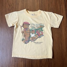 Vintage 90s Kids T-shirt Small Bear Family Colorado Nature Hiking Single Stitch