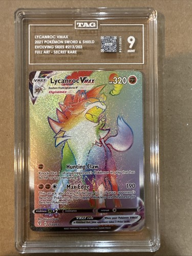 Lycanroc VMAX graded TAG 9 for sale on eBay