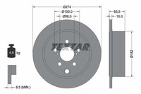 2X Textar Bremsscheibe 92262003 Passend FüR Subaru